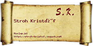 Stroh Kristóf névjegykártya